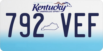 KY license plate 792VEF