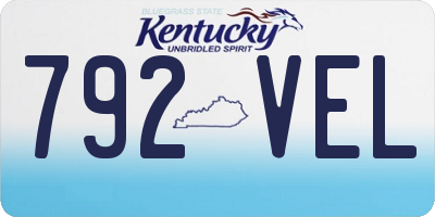 KY license plate 792VEL