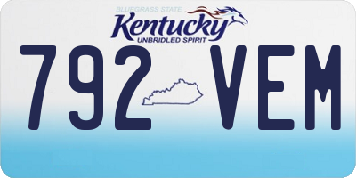 KY license plate 792VEM