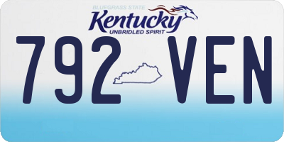 KY license plate 792VEN