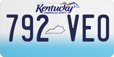 KY license plate 792VEO