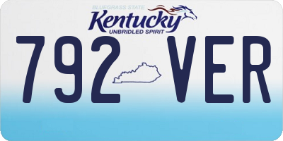 KY license plate 792VER