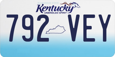 KY license plate 792VEY