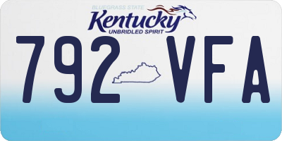 KY license plate 792VFA