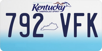 KY license plate 792VFK