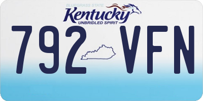 KY license plate 792VFN