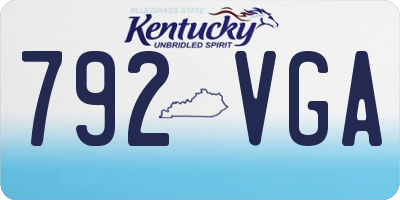 KY license plate 792VGA