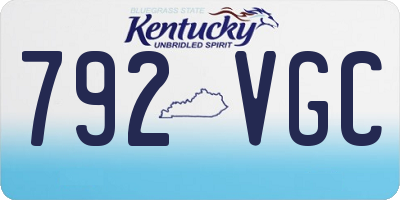 KY license plate 792VGC