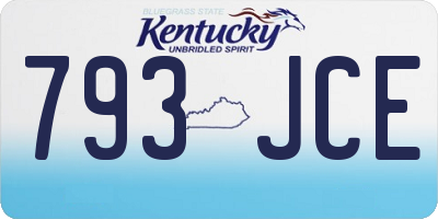 KY license plate 793JCE