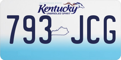 KY license plate 793JCG