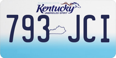 KY license plate 793JCI