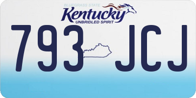 KY license plate 793JCJ