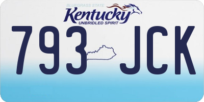 KY license plate 793JCK