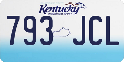 KY license plate 793JCL