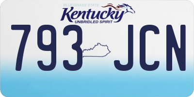 KY license plate 793JCN