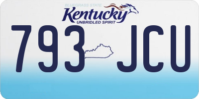 KY license plate 793JCU