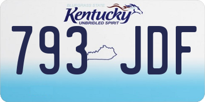 KY license plate 793JDF