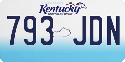 KY license plate 793JDN