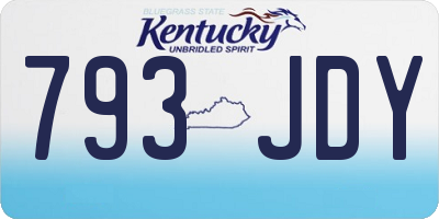 KY license plate 793JDY