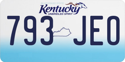 KY license plate 793JEO