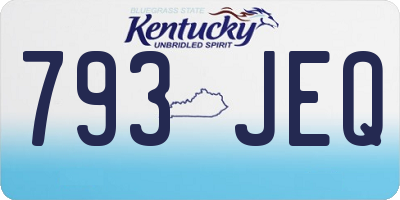 KY license plate 793JEQ