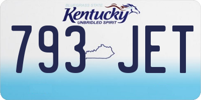 KY license plate 793JET