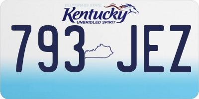 KY license plate 793JEZ