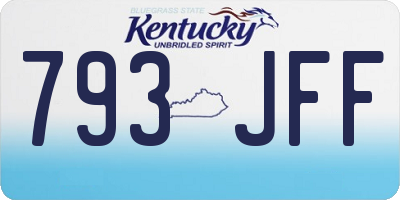 KY license plate 793JFF