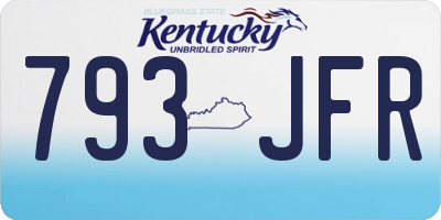 KY license plate 793JFR