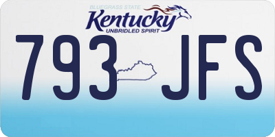 KY license plate 793JFS