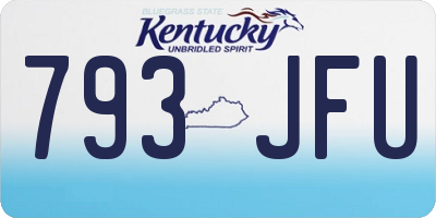 KY license plate 793JFU