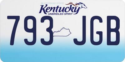 KY license plate 793JGB
