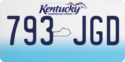 KY license plate 793JGD