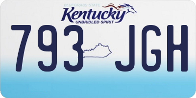 KY license plate 793JGH
