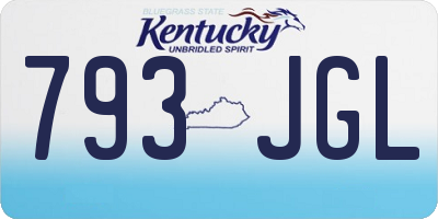 KY license plate 793JGL