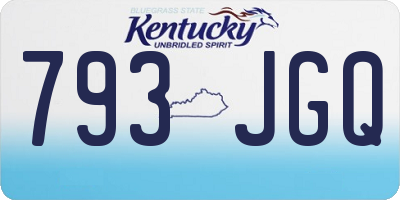 KY license plate 793JGQ