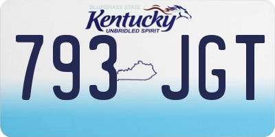 KY license plate 793JGT