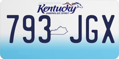KY license plate 793JGX
