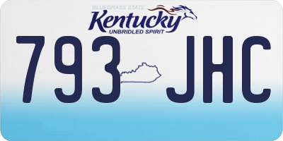 KY license plate 793JHC