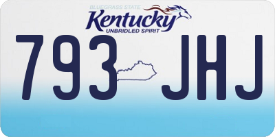 KY license plate 793JHJ
