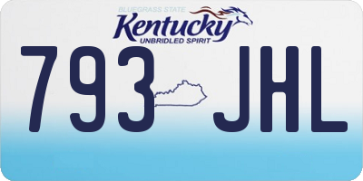KY license plate 793JHL