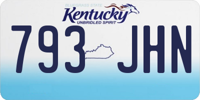 KY license plate 793JHN