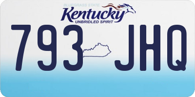 KY license plate 793JHQ