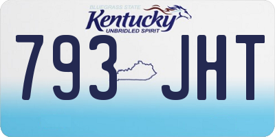 KY license plate 793JHT