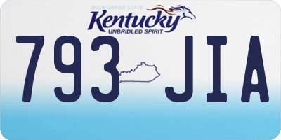 KY license plate 793JIA