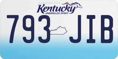 KY license plate 793JIB