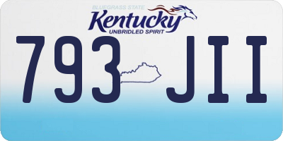 KY license plate 793JII