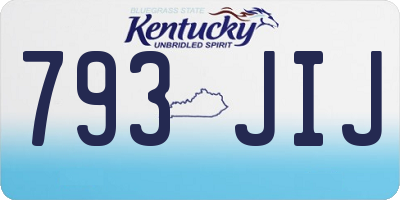 KY license plate 793JIJ
