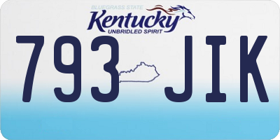 KY license plate 793JIK