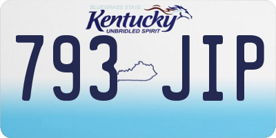 KY license plate 793JIP